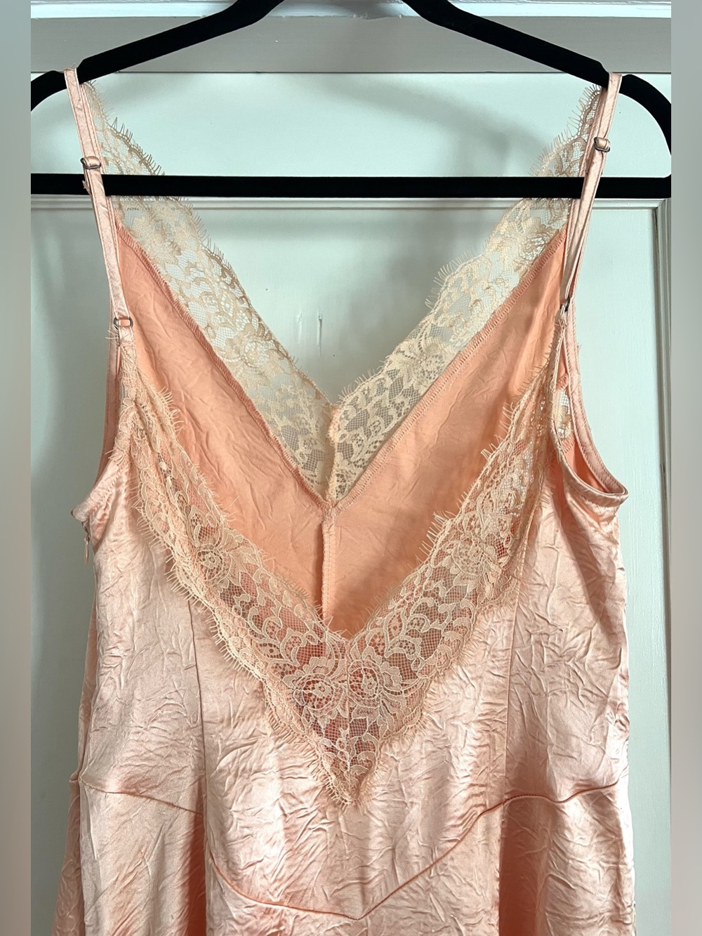 Free People Maybe Forever V Neck Satin Maxi Dress in Orange Bellini Size 0 NWT - Picture 7 of 16